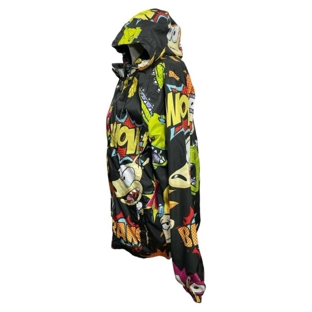 Nickelodeon Rugrats & Rocko Mash Print Windbreaker Jacket Kids M 10/12 NWT - Picture 3 of 11